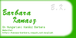 barbara kanasz business card