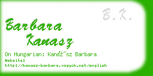 barbara kanasz business card